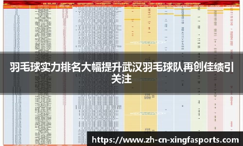 羽毛球实力排名大幅提升武汉羽毛球队再创佳绩引关注